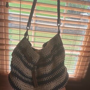 Brighton Tan and Black Hobo Bag